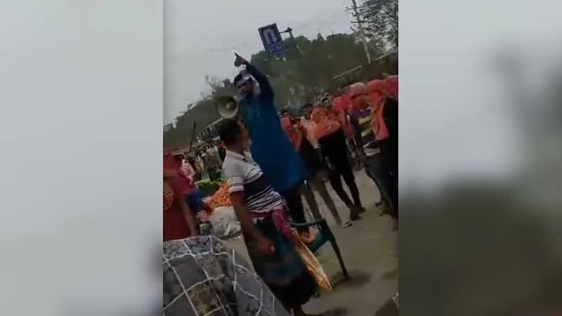 হাতে ধারালো দেশীয় অস্ত্র নিয়ে যুবদল নেতার মহড়া